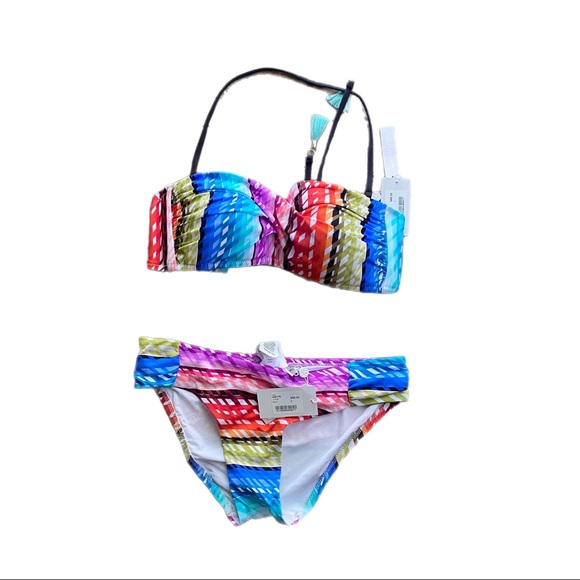 Trina Turk Prismatic Twist Bandeau and Bottom sz 6 nwt medium - Picture 10 of 10